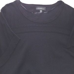 Lane Bryant black knitted short sleeve top.